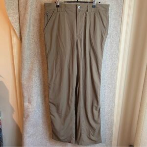 Duluth Trading Pants Flex Dry On the Fly Men's 34x34 Pocket Brown Elastic Waist